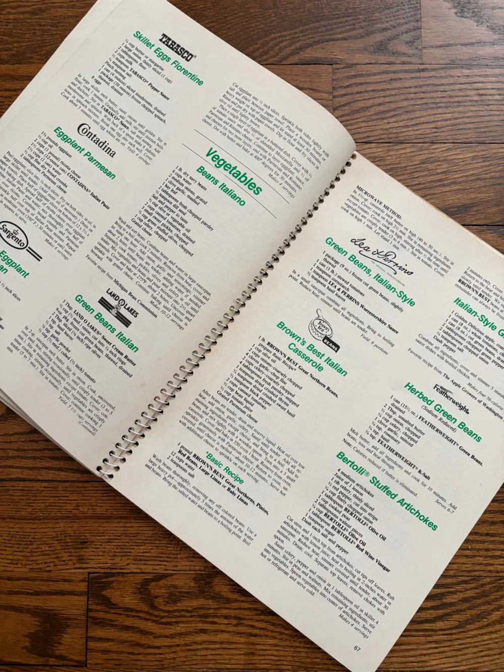 Vintage Favorite Italian Brand Name Recipes Spiral-Bound Cookbook